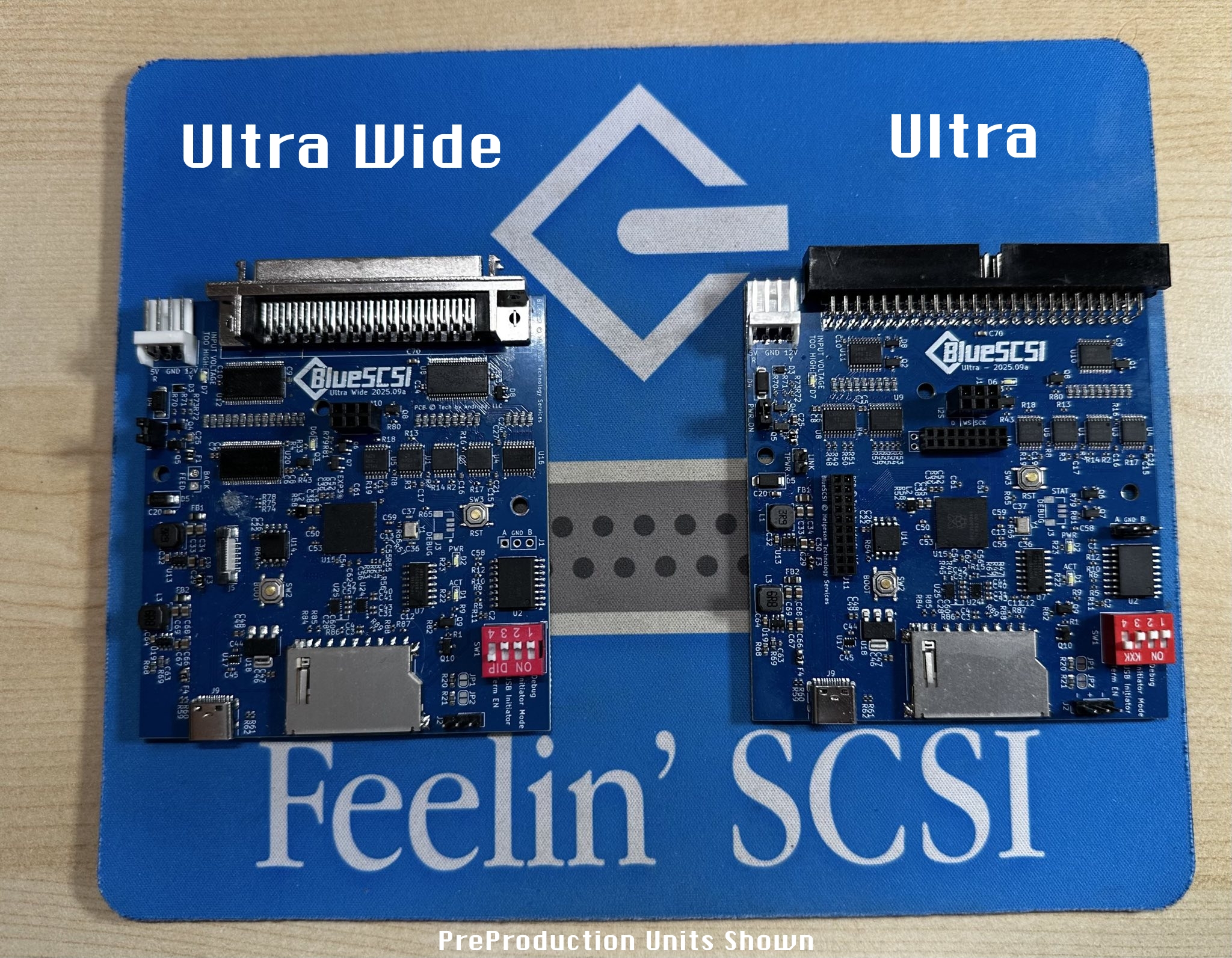 BlueSCSI Ultra and Ultra Wide PreProduction PCBs
